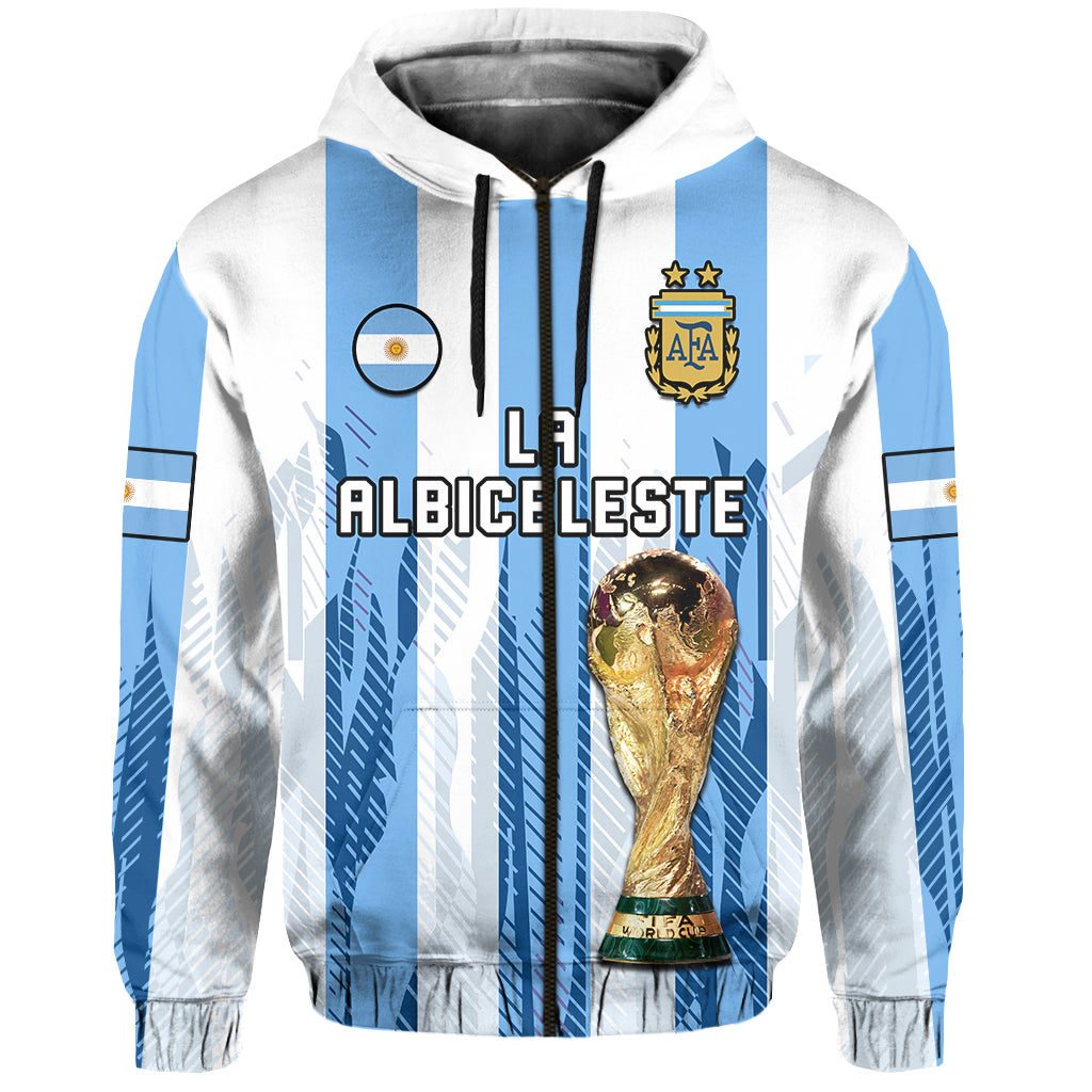 Argentina Football Hoodie La Albiceleste Campeon Proud White 2022 LT14