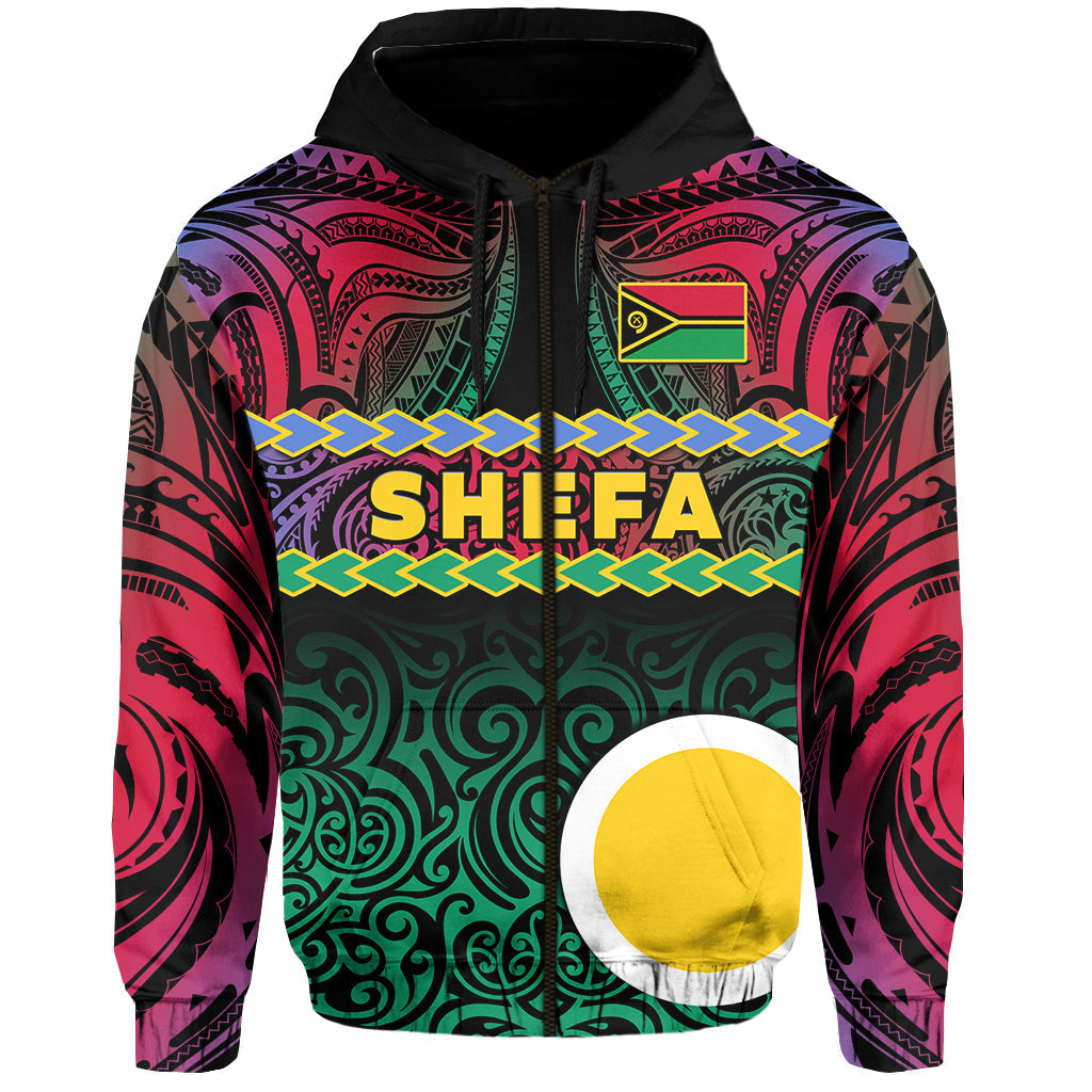 Custom Personalised Shefa Province Hoodie Vanuatu Pig Tusk Polynesian Flag Style LT14