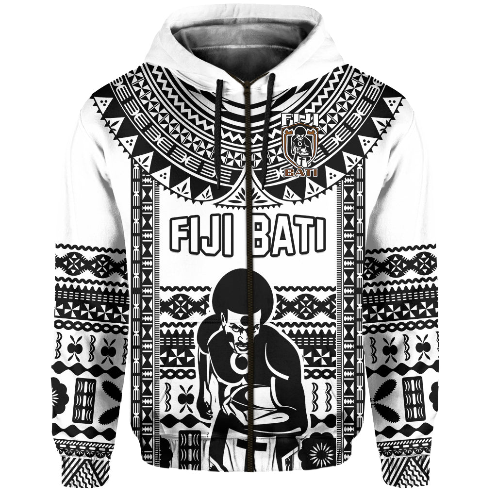 Custom Text And Number Fiji Rugby Hoodie Pacific The Bati Black Fijian Tapa LT14