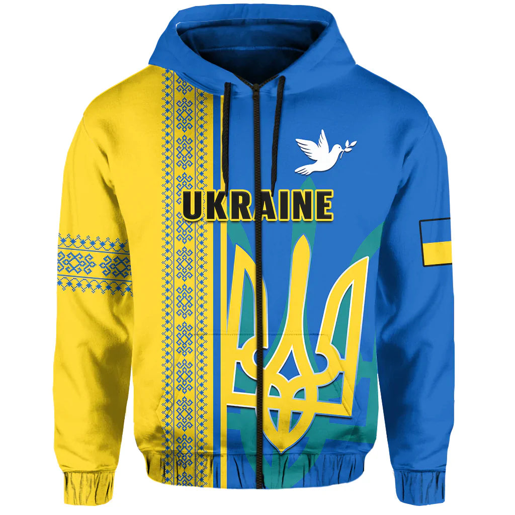 Custom Ukraine Unity Day Hoodie Folk Ukrainian Coat Of Arms LT14