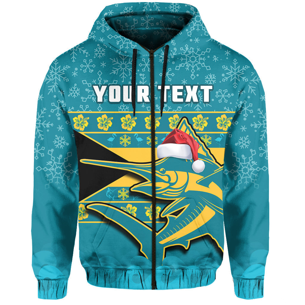 Custom Bahamas Hoodie Bahamian Blue Marlin Merry Christmas LT14