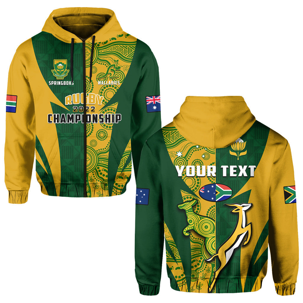 Custom Australia Rugby and South Africa Rugby Hoodie Wallabies Mix Springboks Sporty LT14