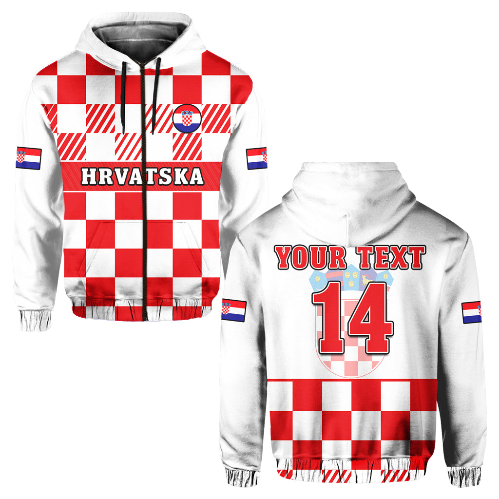 Custom Croatia Football Hoodie Hrvatska Checkerboard Red Version LT14