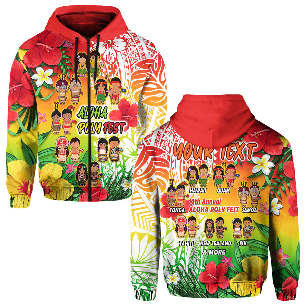 Custom Personalised Aloha Poly FesHoodie Polynesian Pattern With Tropical Flowers LT14