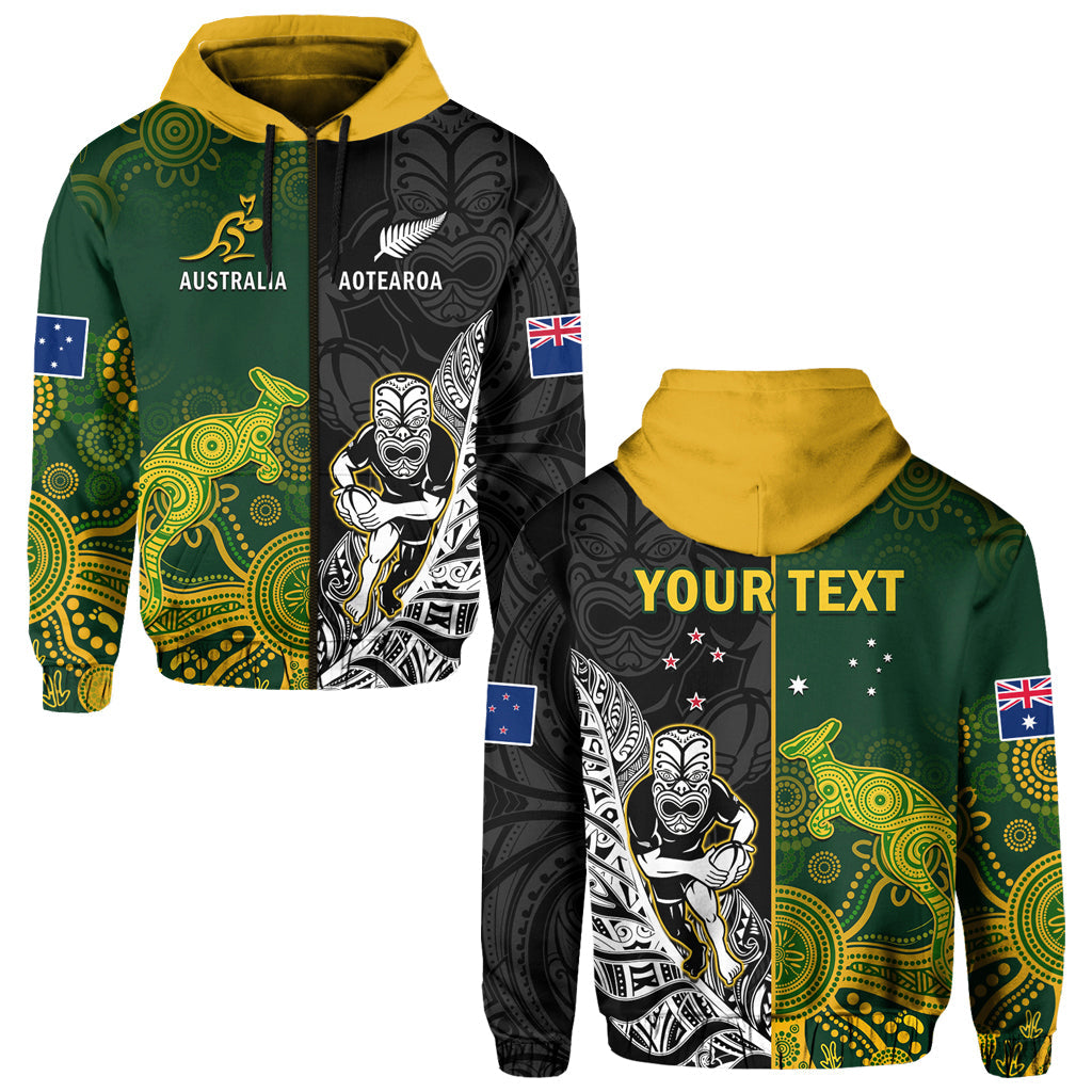Custom Australia Rugby Mix Aotearoa Rugby Hoodie Wallabies All Black Special Version LT14