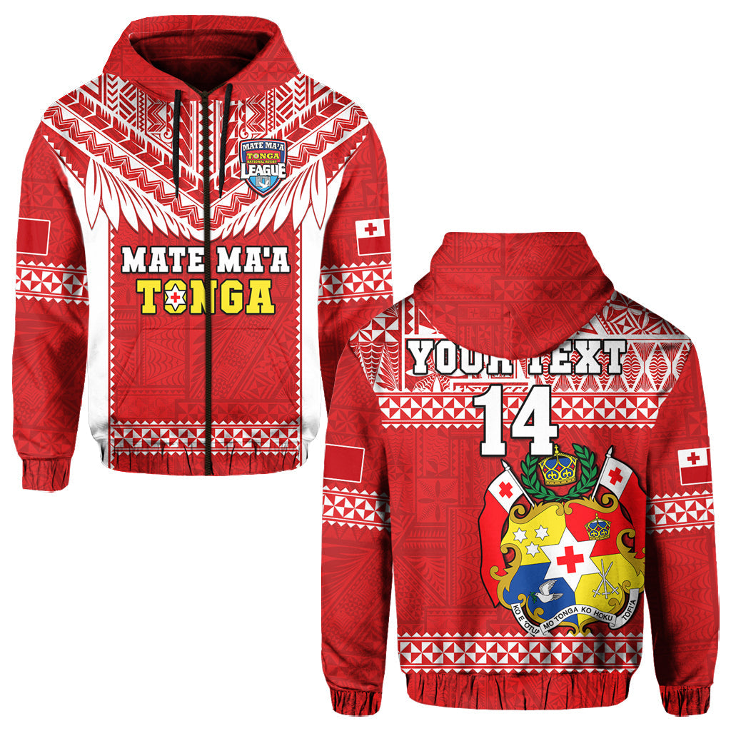 Custom Text And Number Tonga Rugby Hoodie Mate Maa Tonga Pacific Ngatu White LT14