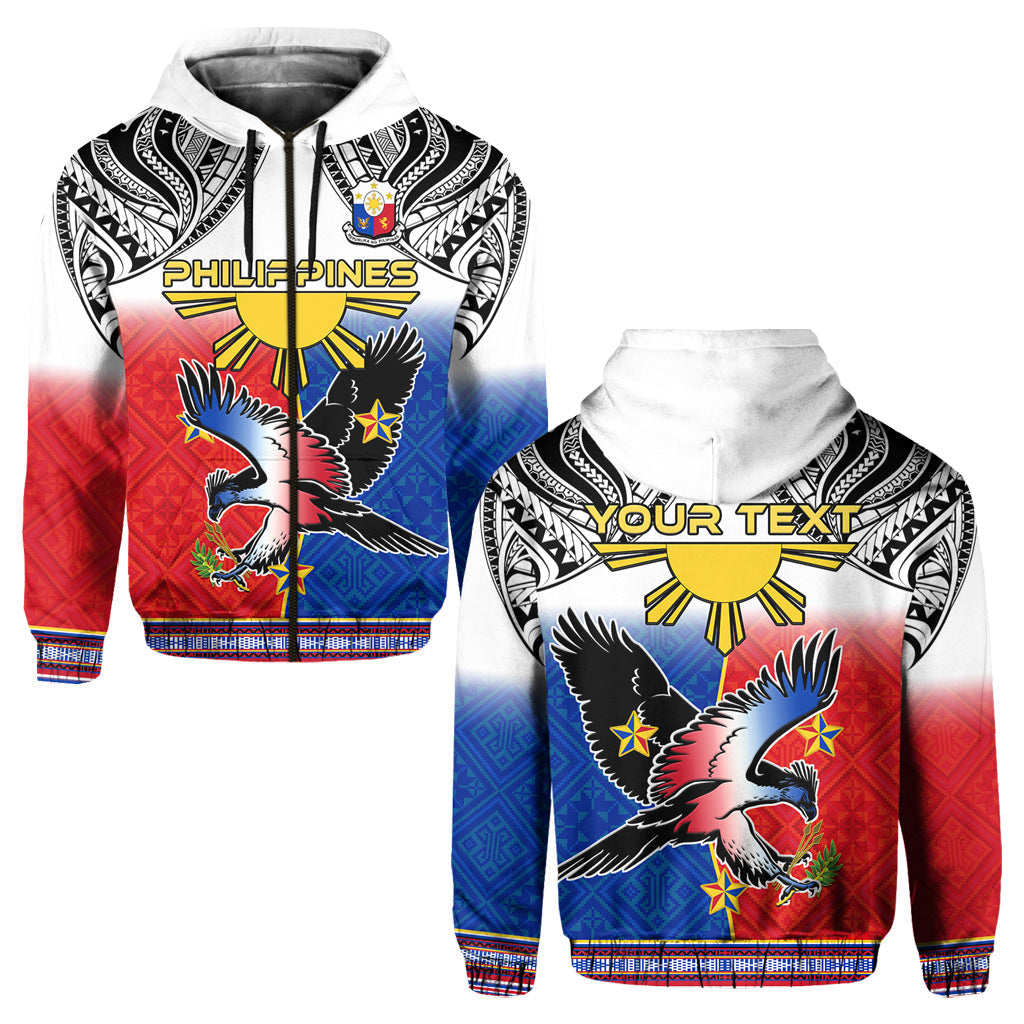 Custom Personalised Philippines Hoodie Polynesian Filipino Pattern With Eagle LT14