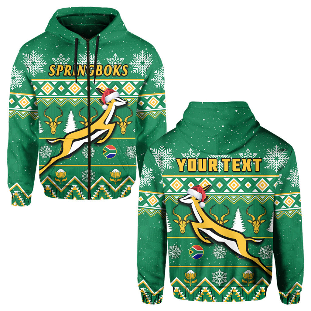 Custom South Africa Rugby Christmas Hoodie Springboks Proud Geseende Kersfees LT14
