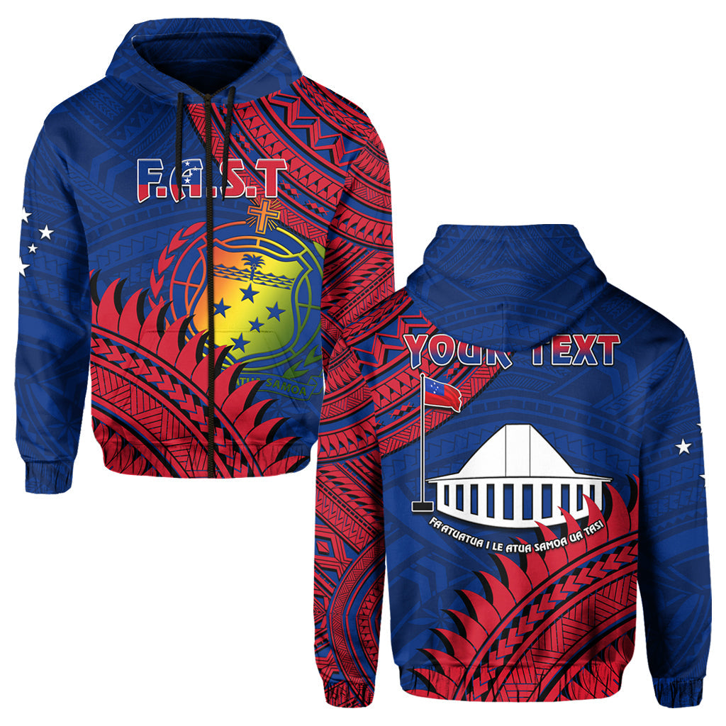 Custom Personalised F.A.S.T Samoa Hoodie Samoan Coat Of Arms Polynesian Pattern LT14
