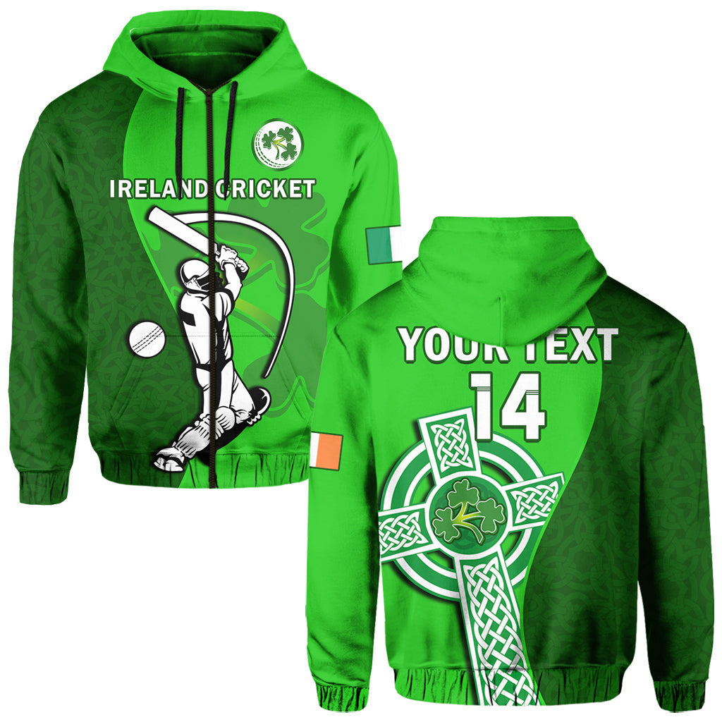 Custom Ireland CrickeHoodie Irish Flag Celtic Cross Sporty Style LT14