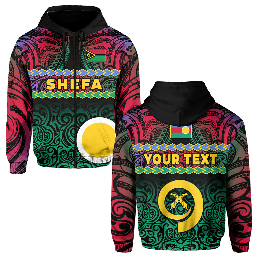 Custom Personalised Shefa Province Hoodie Vanuatu Pig Tusk Polynesian Flag Style LT14