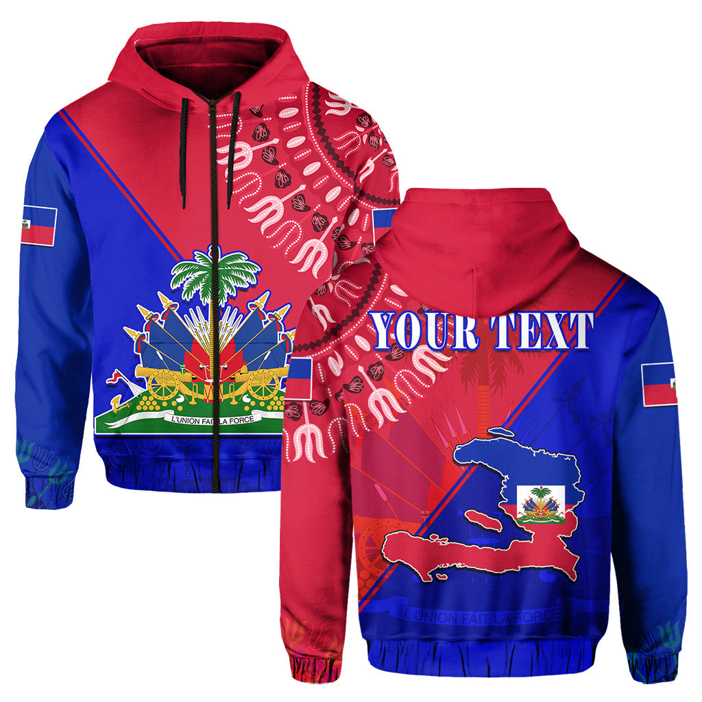 Custom Haiti Hoodie Haiti Flag Dashiki Simple Style LT14