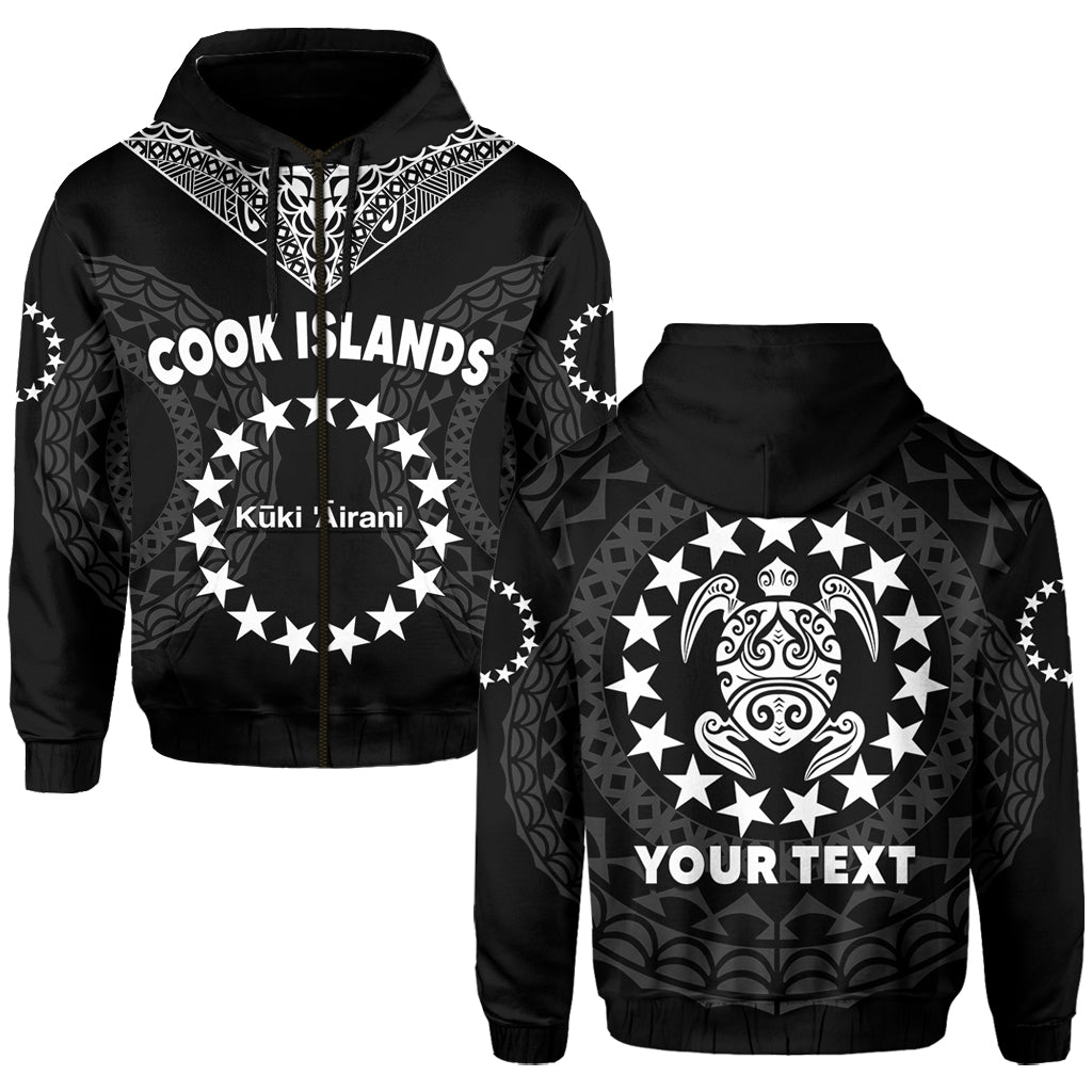 Custom Personalised Islands Hoodie Circle Pattern Mix Sea Turtle Black Version LT14