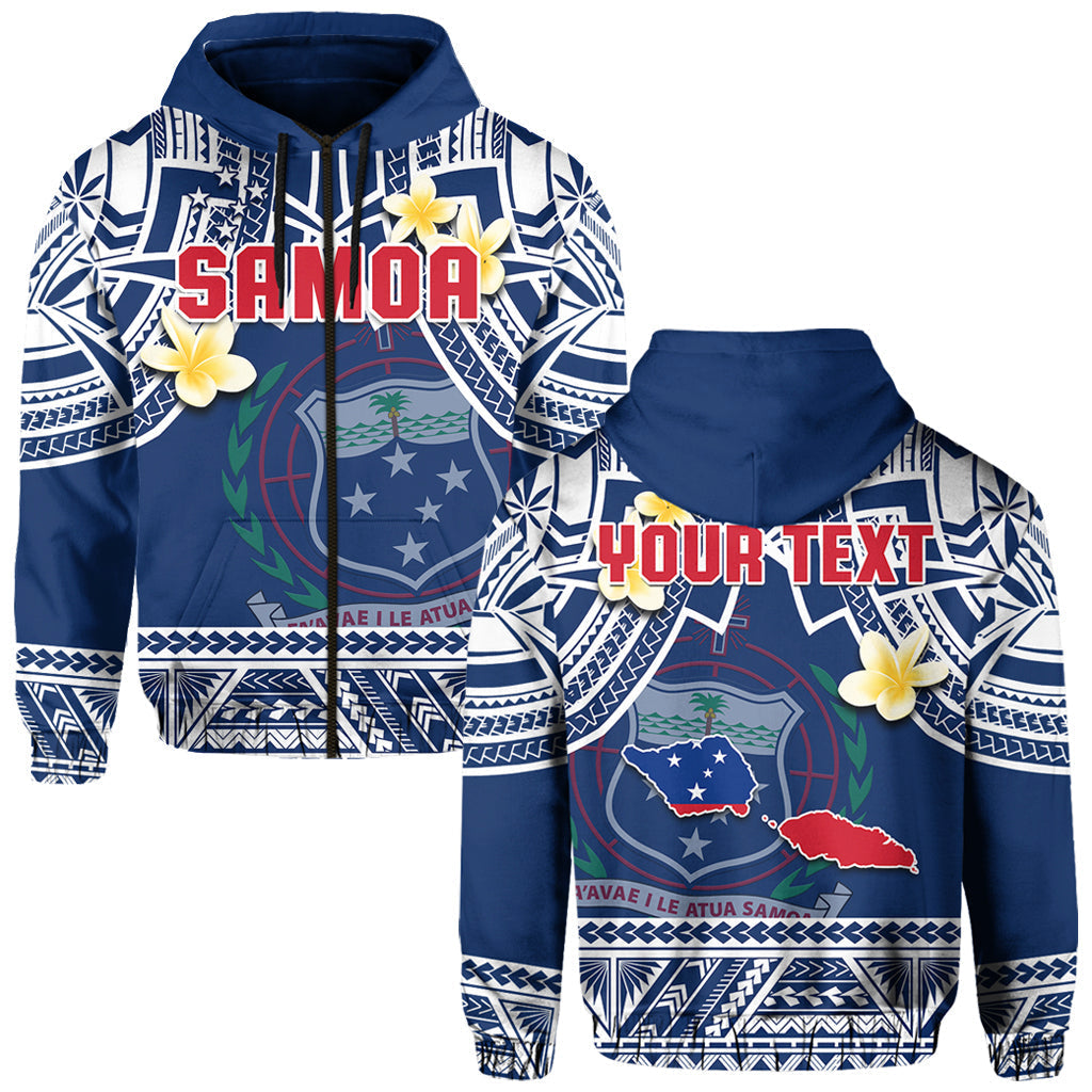 Custom Personalised Samoa Hoodie Samoan Plumeria Flowers Mix Polynesian Pattern LT14