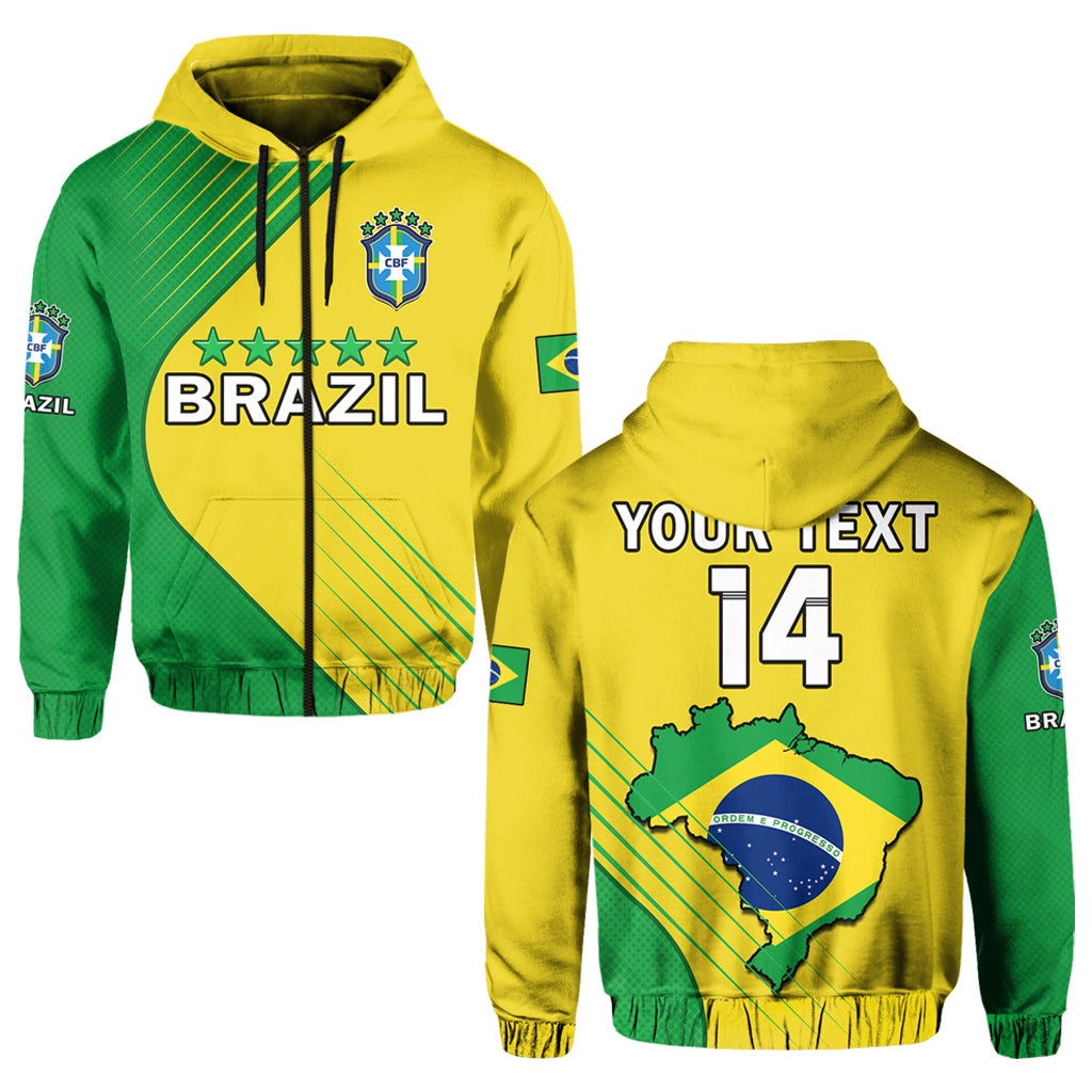 Custom Brazil Football Hoodie Brazil Map Come On Canarinho Sporty Style LT14