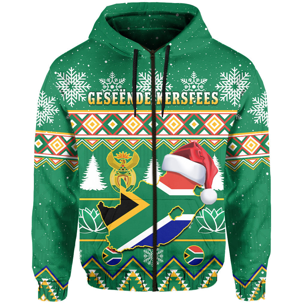 Custom South Africa Christmas Hoodie King Protea Geseende Kersfees LT14