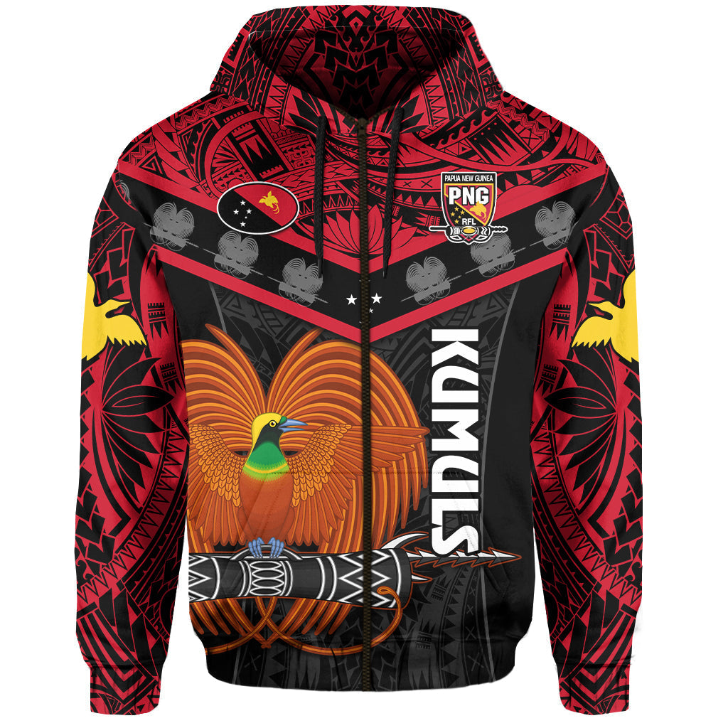 Papua New Guinea Rugby Hoodie PNG Kumuls Bird Of Paradise Black LT14