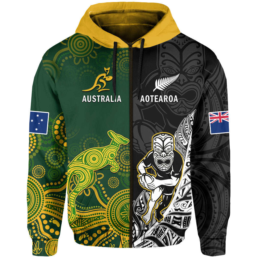 Custom Australia Rugby Mix Aotearoa Rugby Hoodie Wallabies All Black Special Version LT14
