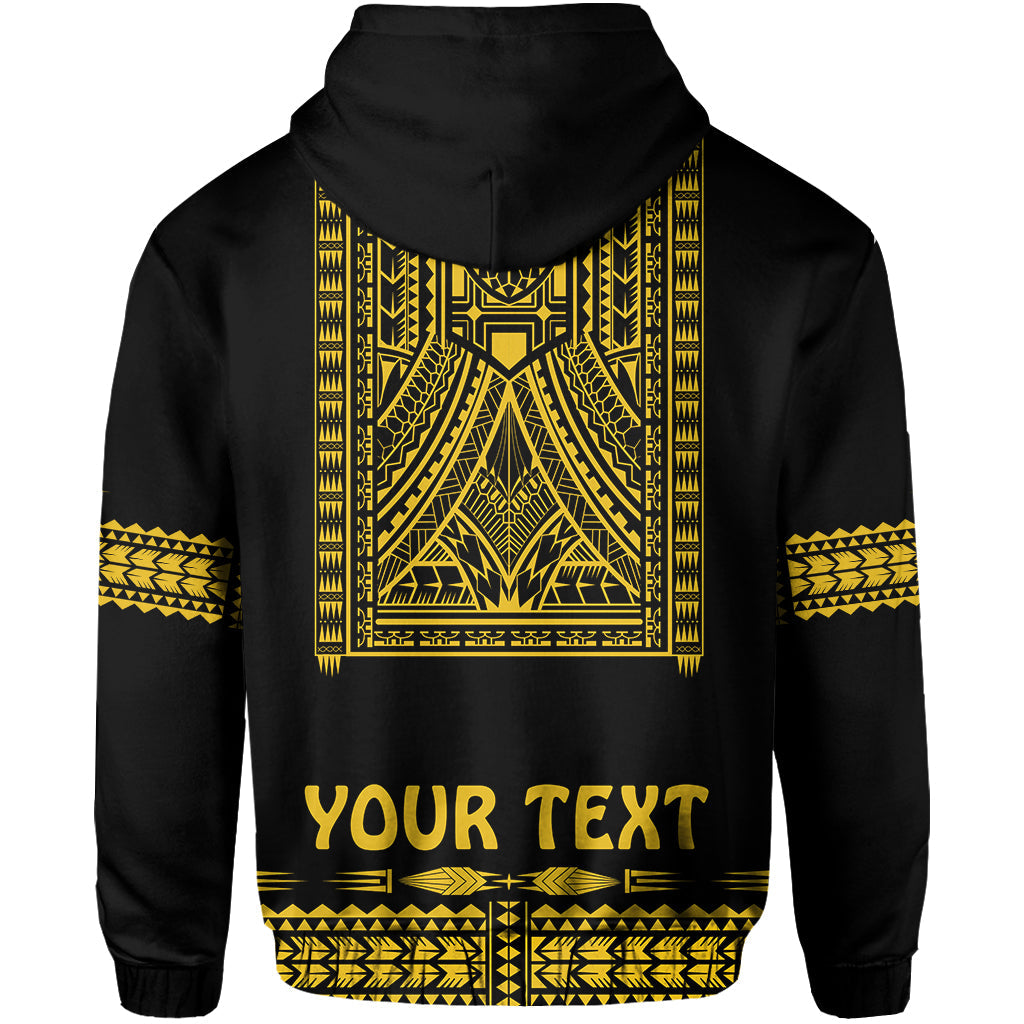 Custom Personalised Polynesian Hoodie Dashiki With Polynesian Tattoo Royal Golden Version LT14