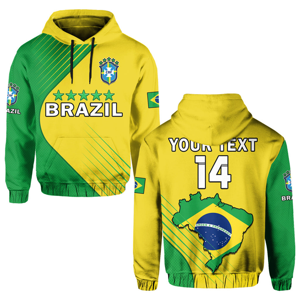 Custom Brazil Football Hoodie Brazil Map Come On Canarinho Sporty Style LT14