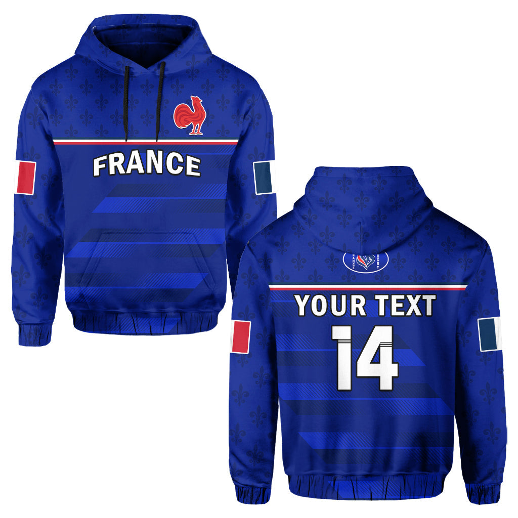 Custom France Rugby Hoodie Outgoing Tour Allez Les Bleus LT14