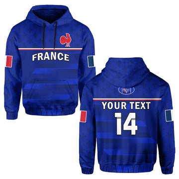Custom France Rugby Hoodie Outgoing Tour Allez Les Bleus LT14