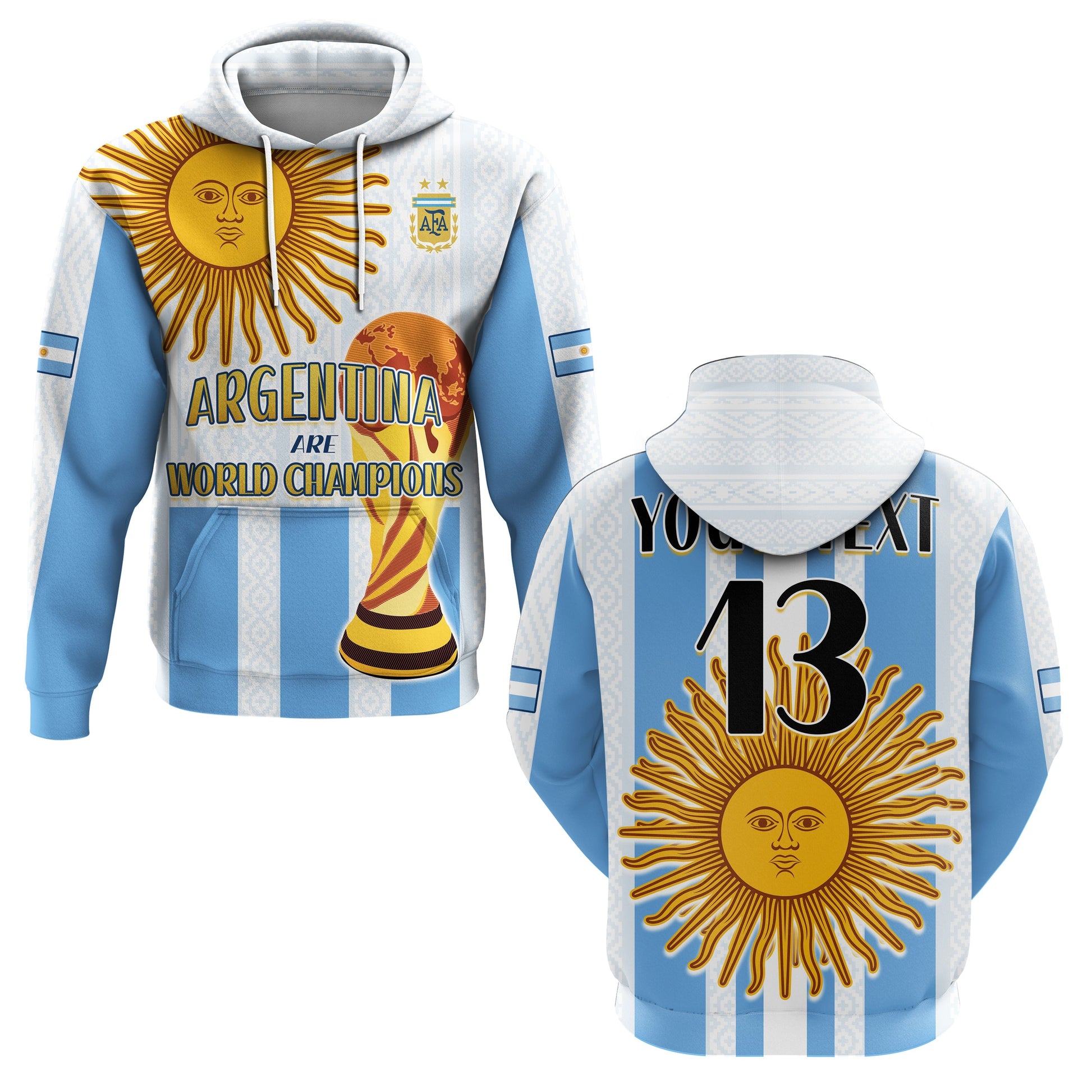 Custom Argentina Football Hoodie World Champions 2022 Dream Come True LT13