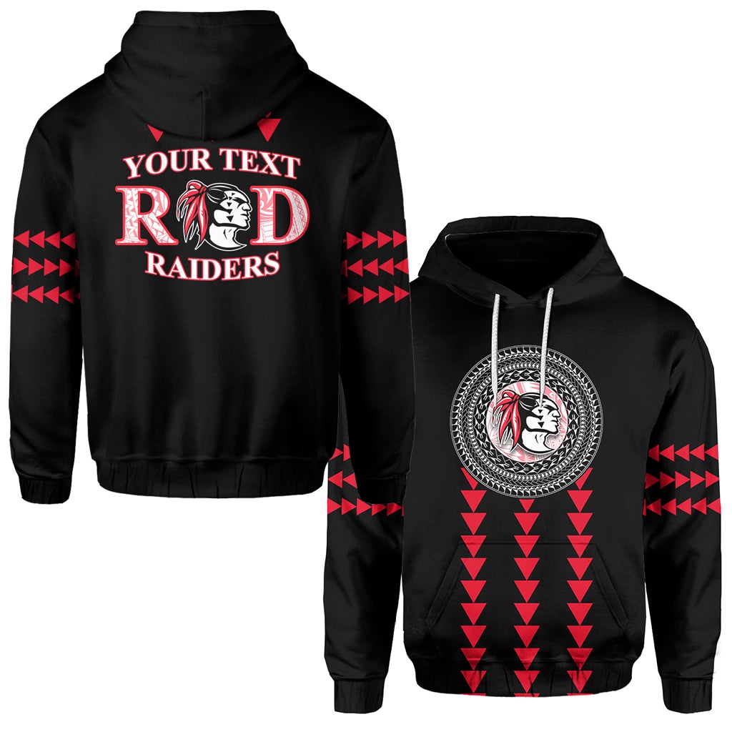 Custom Red Raiders Hoodie Kahuku School LT13