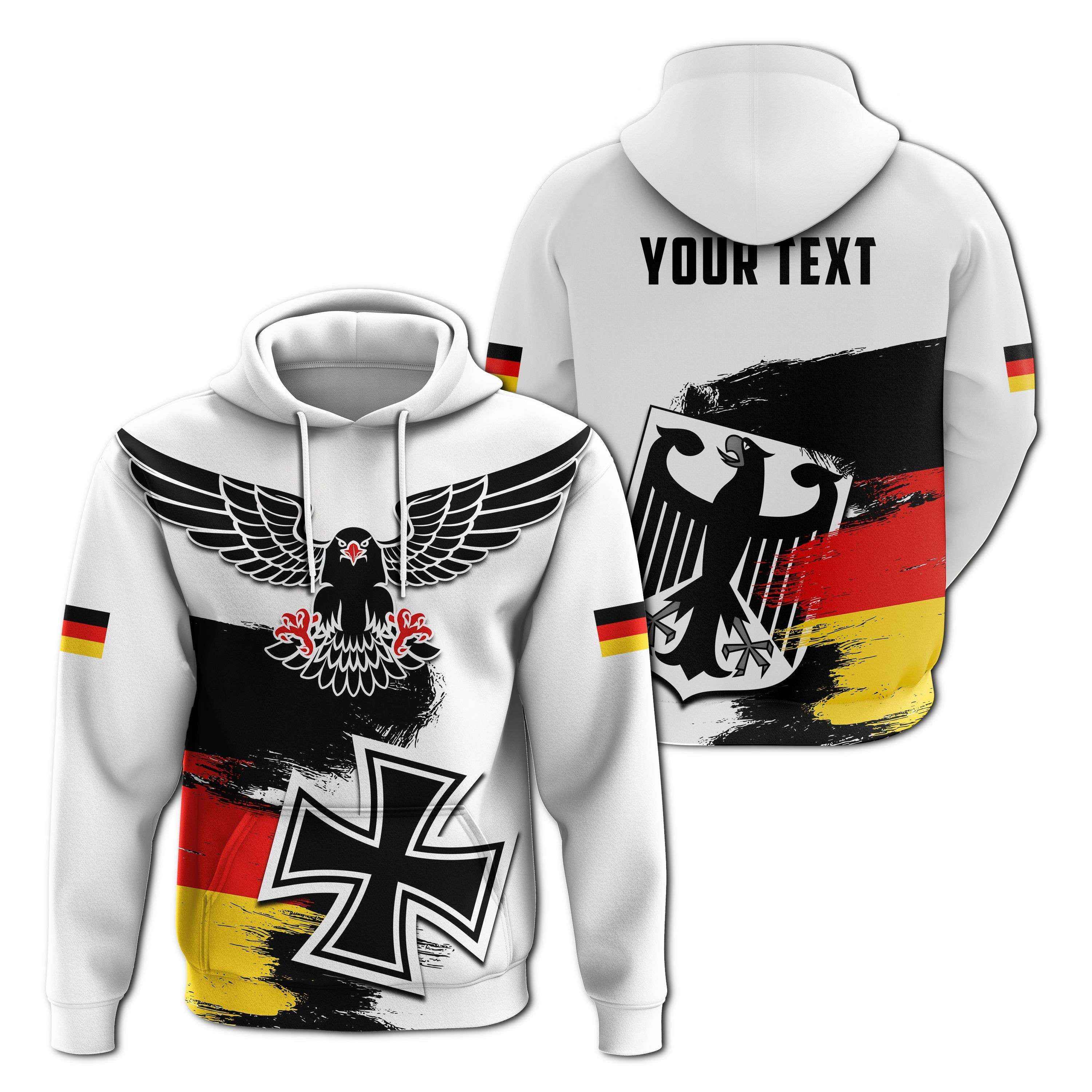 Custom Germany Hoodie Grunge Deutschland Flag and Eagle LT13