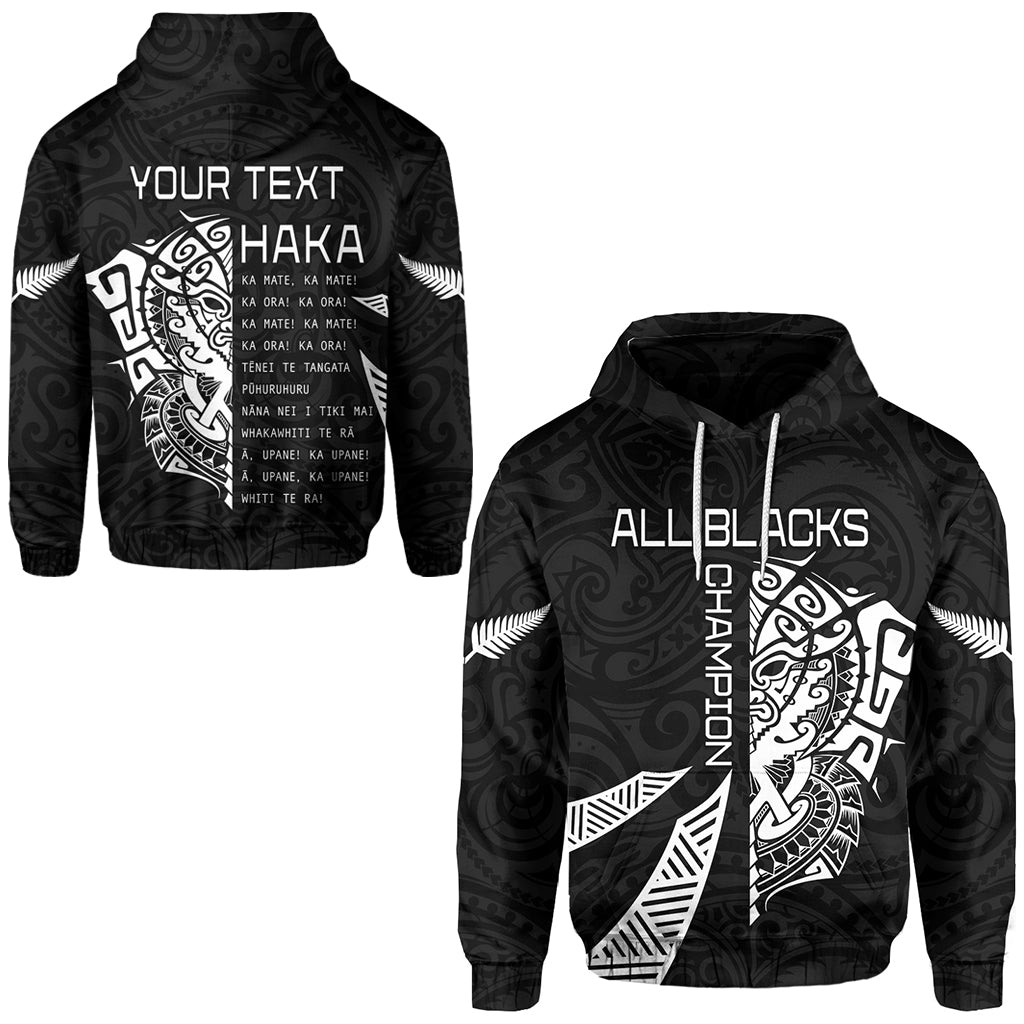 Custom Personalised New Zealand Rugby Hoodie Haka All Black mix Ta Moko LT13