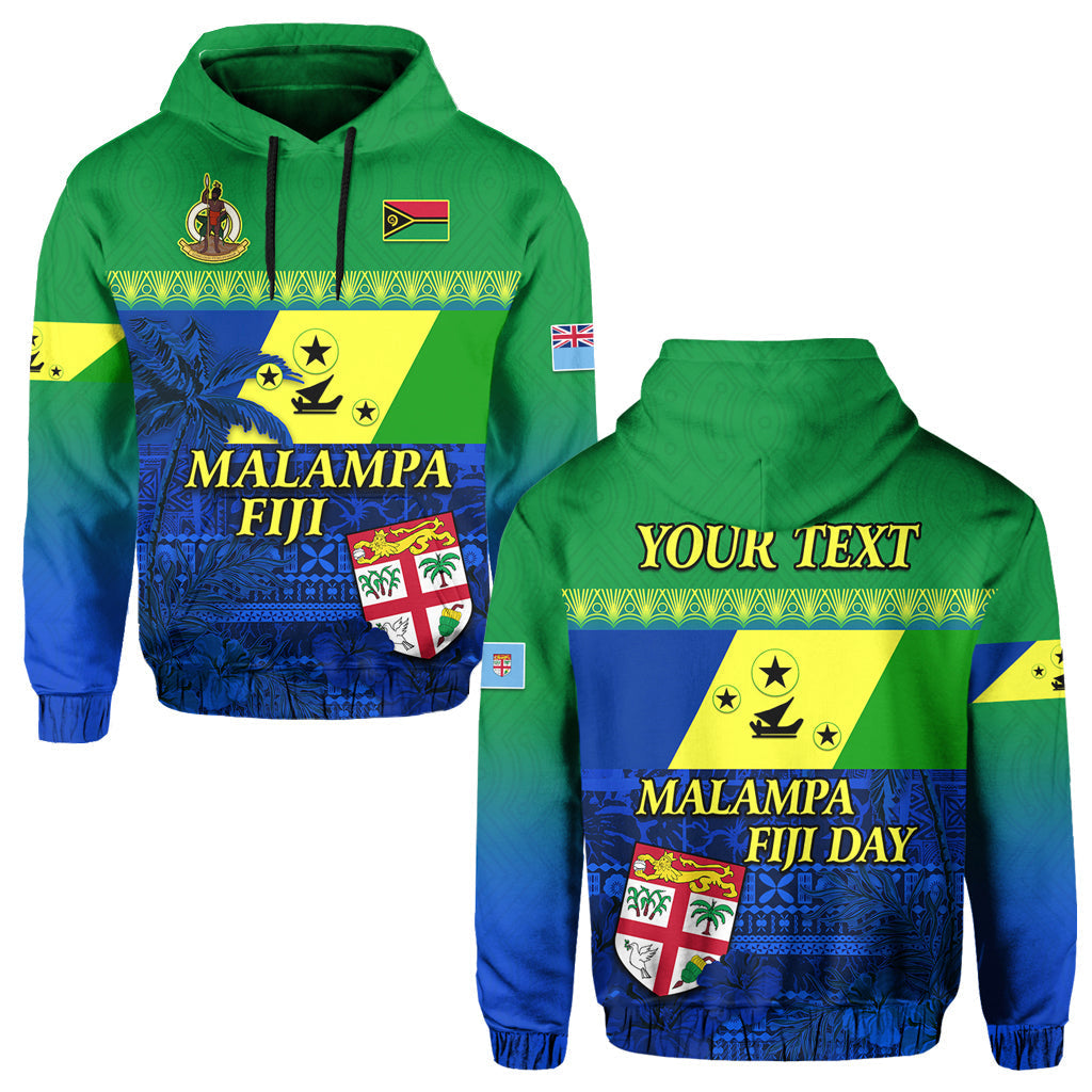 Custom Personalised Malampa Fiji Day Hoodie Vanuatu Polynesia mix Flowers LT13