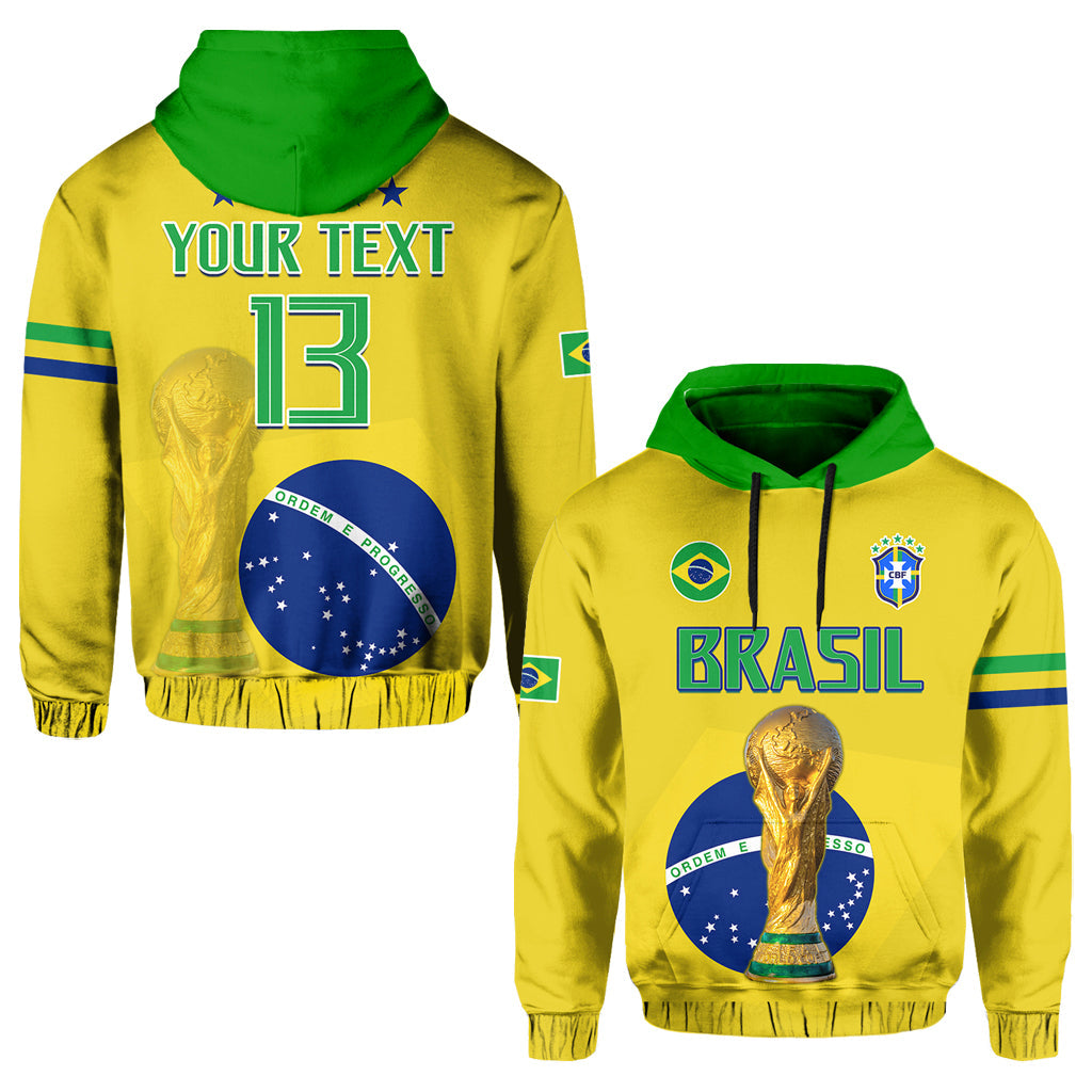 Custom Brazil Football Hoodie Go Champions Selecao Campeao LT13