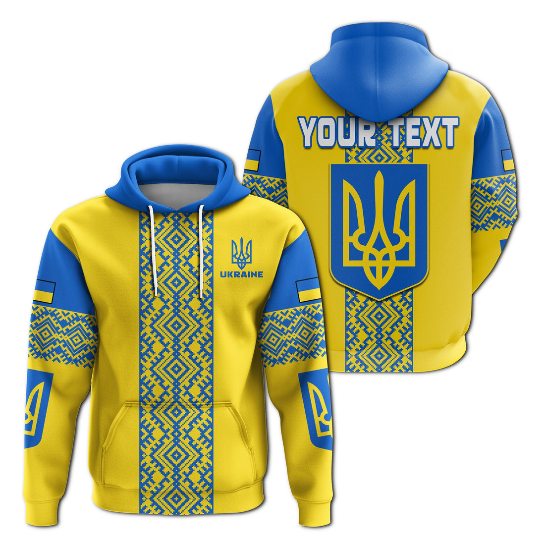 Custom Ukraine Hoodie Ukrainian Pattern LT13