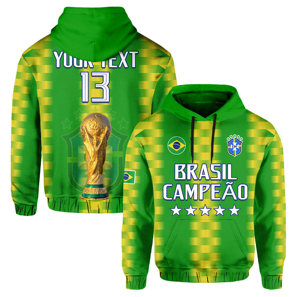 Custom Brazil Football Champions Hoodie Proud Selecao LT13