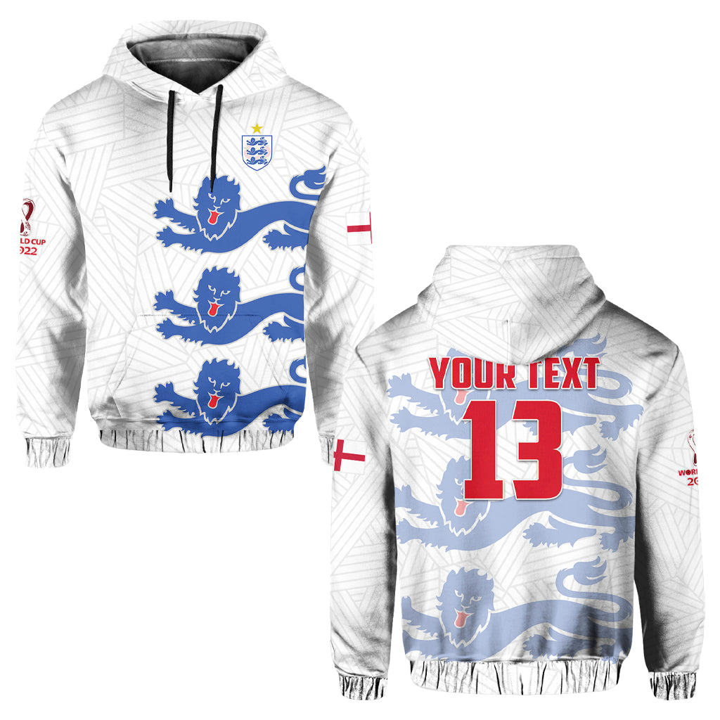 Custom England Football Hoodie Come On Three Lions Soccer Champions World Cup Ver.02 LT13