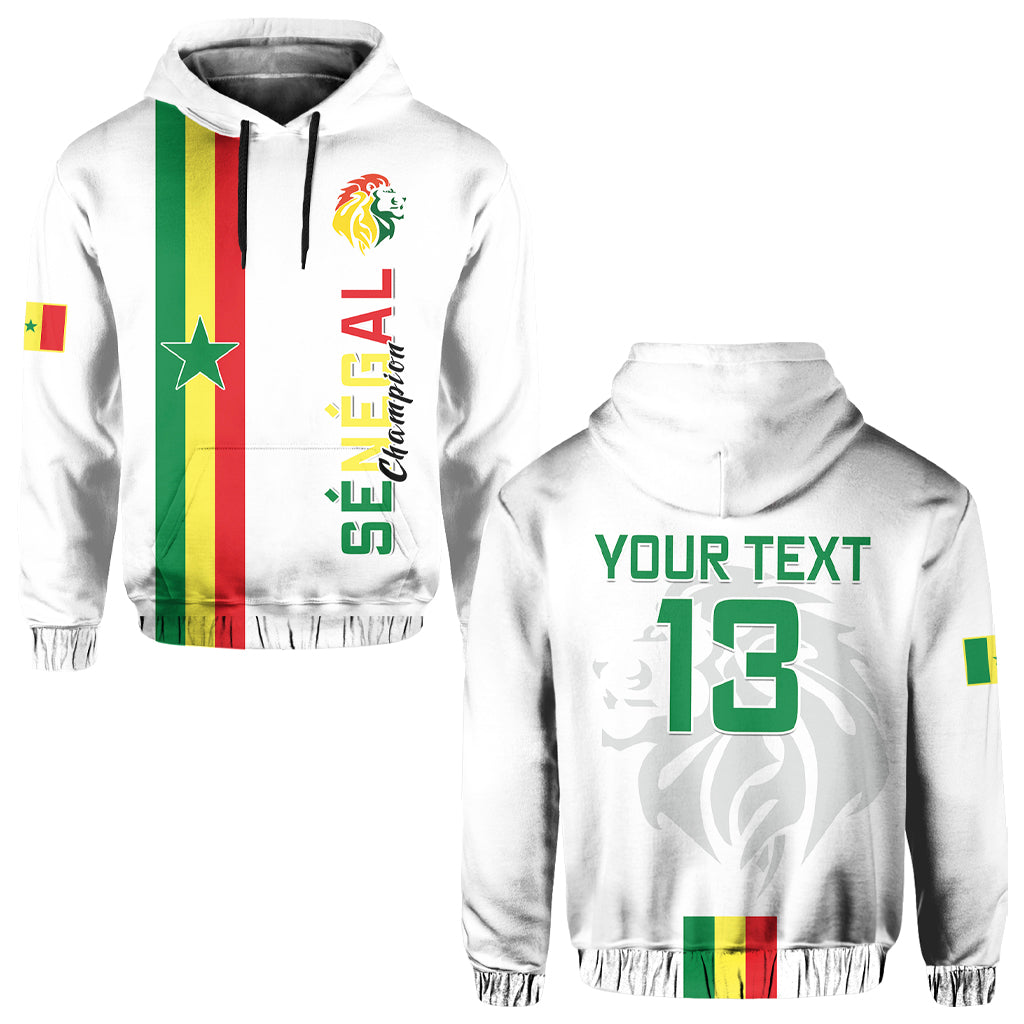 Custom Senegal Football Hoodie World Cup Soccer Lions of Teranga Champions mix Map LT13