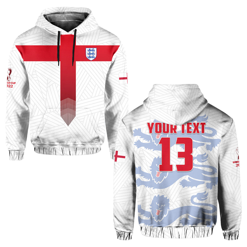 Custom England Football Hoodie Come On Three Lions Soccer Champions World Cup Ver.01 LT13