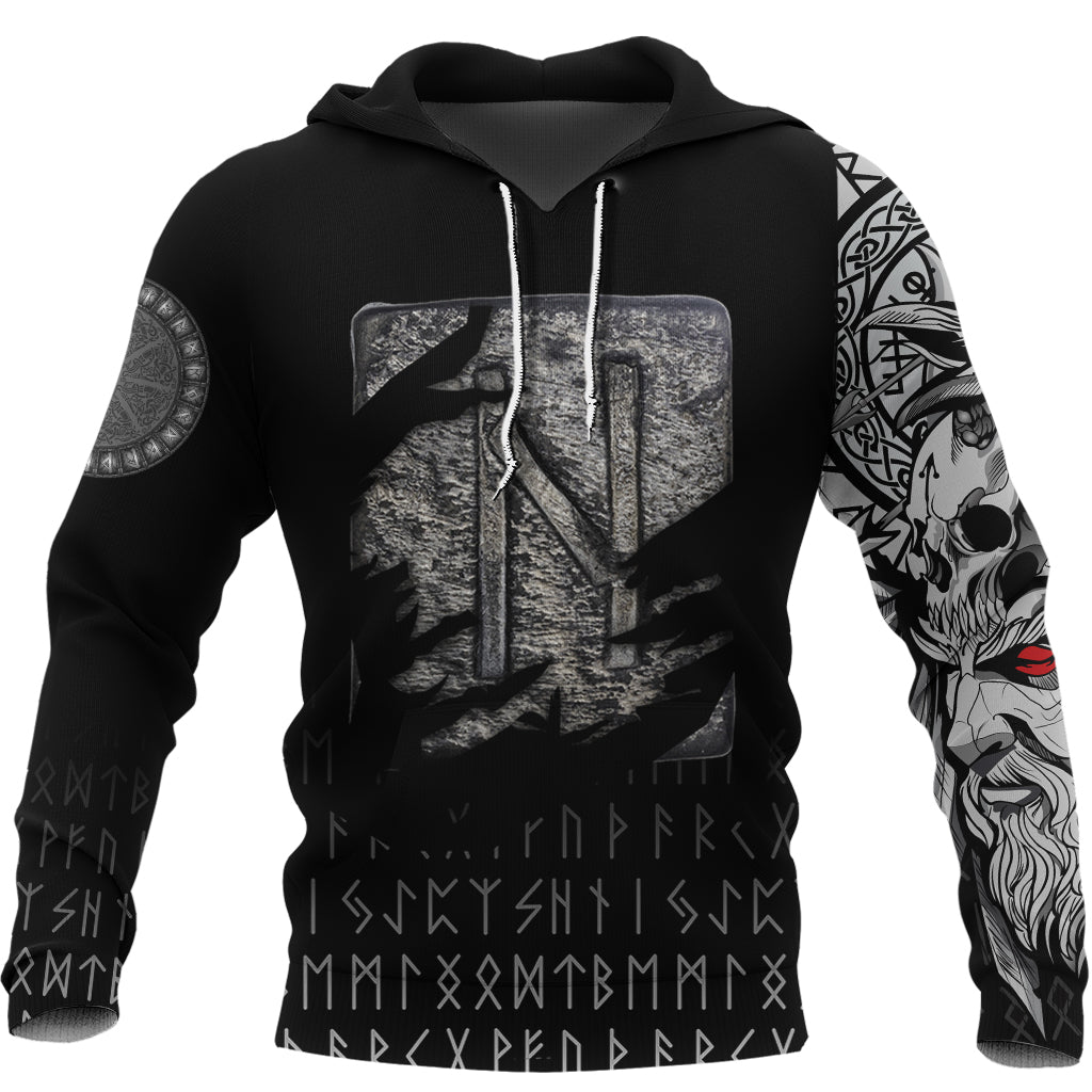 Viking Hoodie Hagalaz Norse Runes RLT12