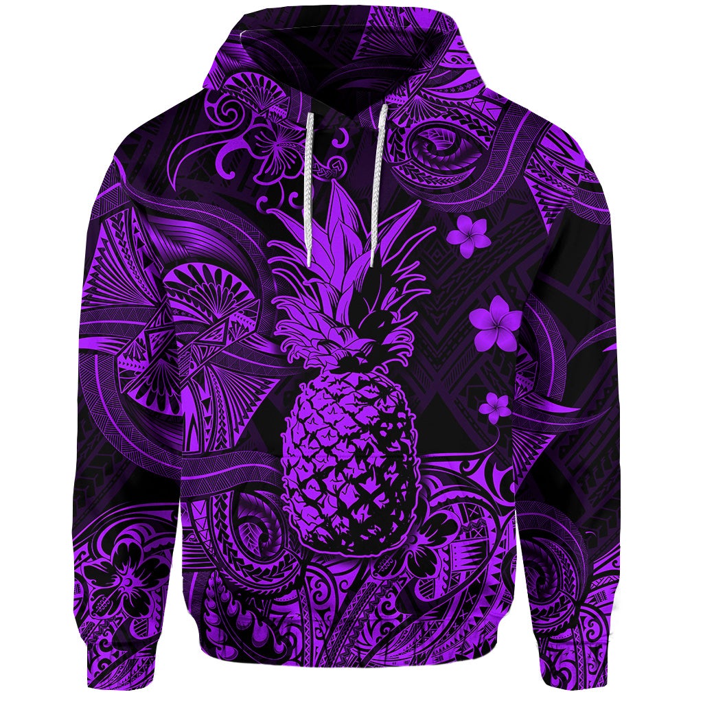 Custom Hawaii Pineapple Polynesian Hoodie Unique Style Purple LT8