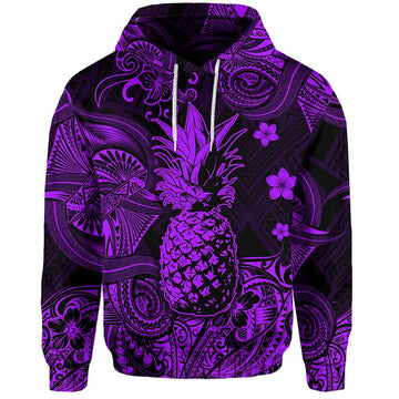 Custom Hawaii Pineapple Polynesian Hoodie Unique Style Purple LT8
