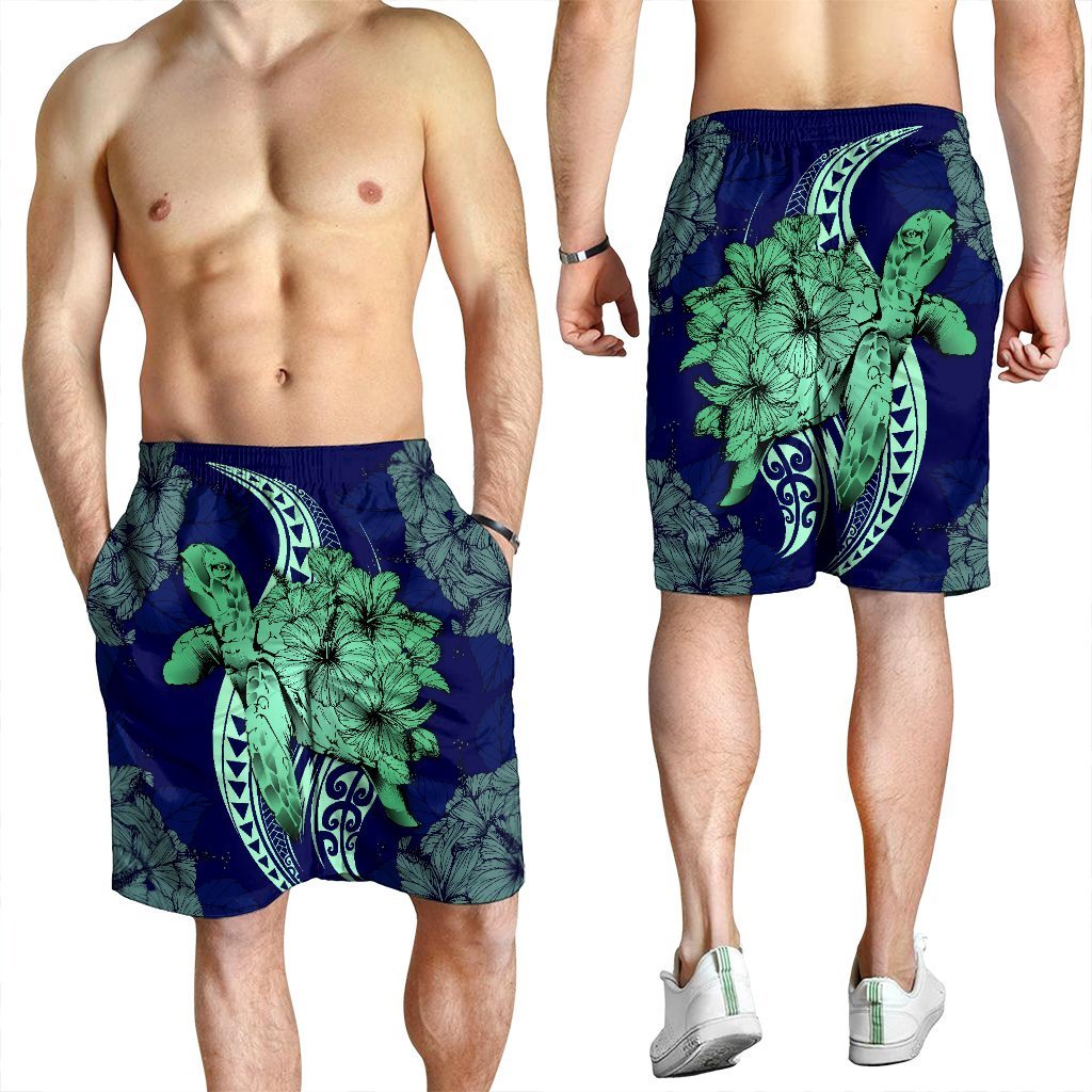 Hawaii Polynesian Turtle Hibiscus Men's Shorts1