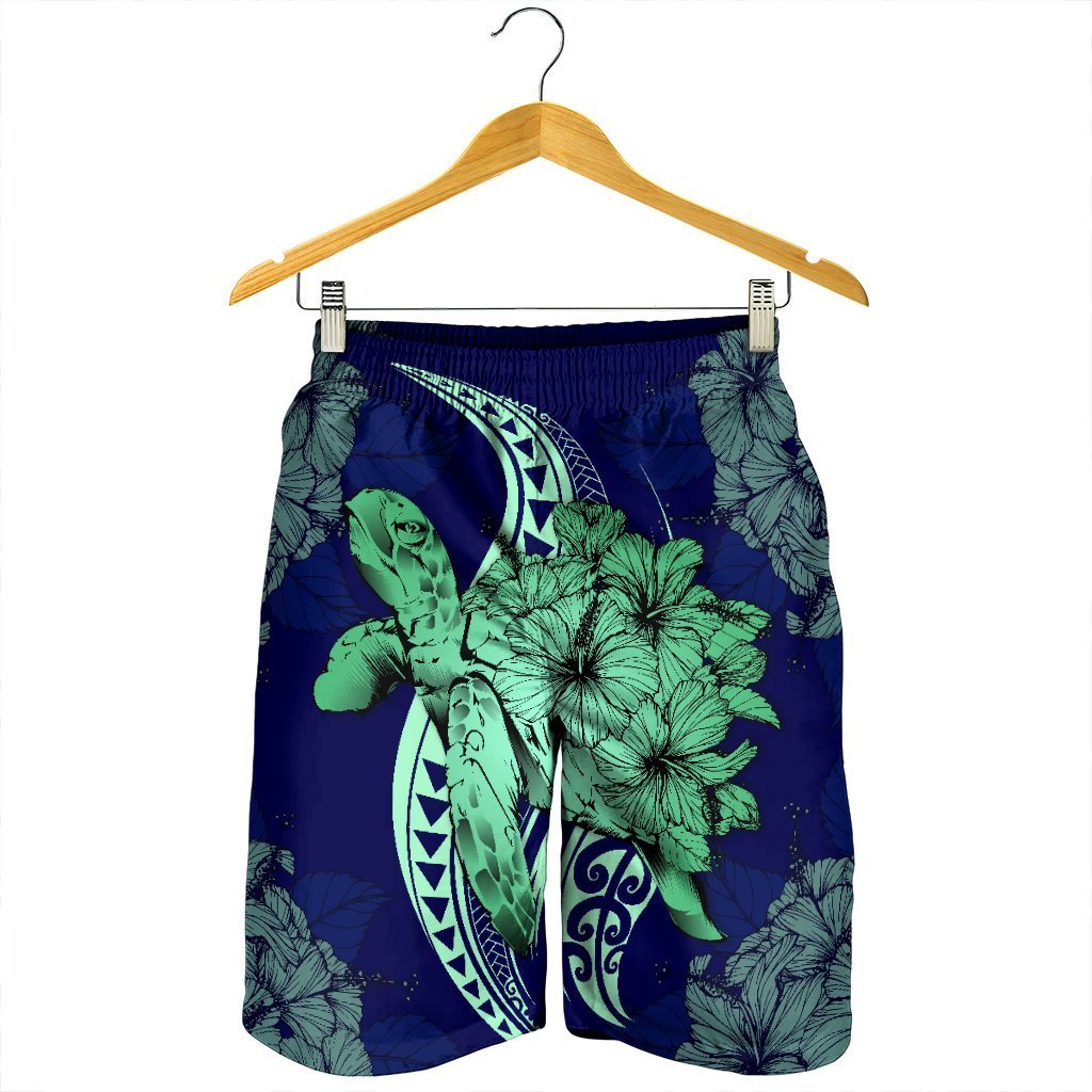 Hawaii Polynesian Turtle Hibiscus Men's Shorts1