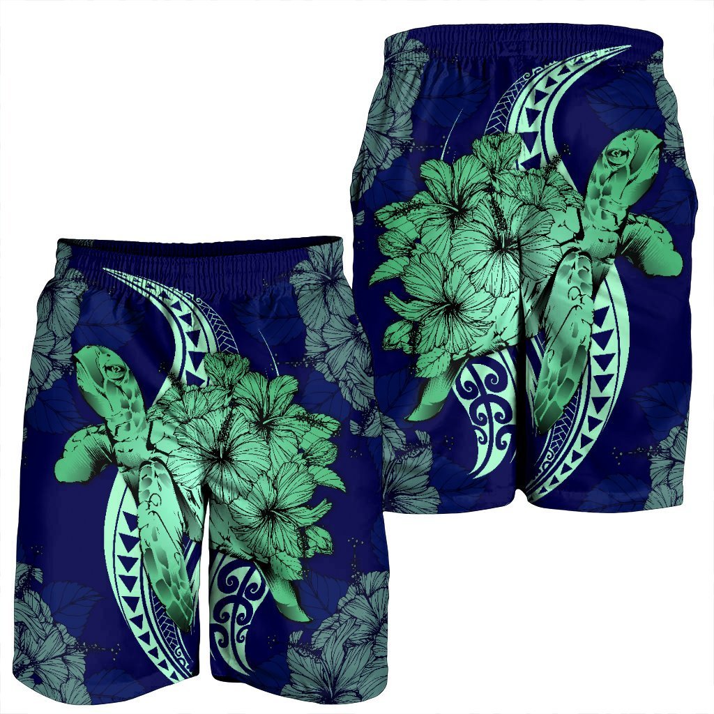 Hawaii Polynesian Turtle Hibiscus Men's Shorts1