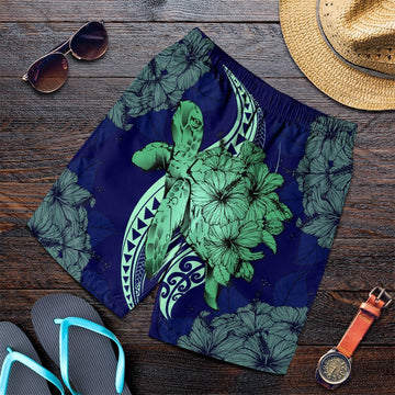 Hawaii Polynesian Turtle Hibiscus Men's Shorts1
