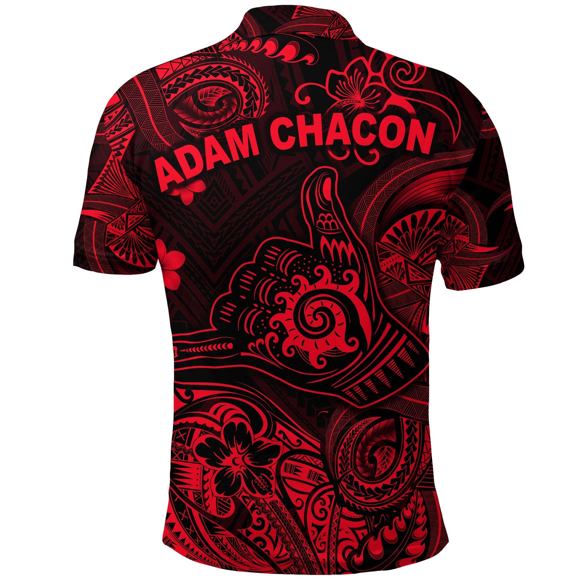Adam Chacon Hawaii Shaka Polynesian Polo Shirt Unique Style Red LT8