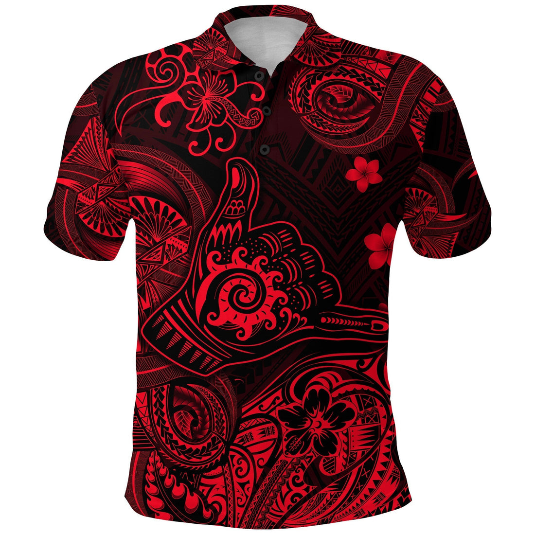 Adam Chacon Hawaii Shaka Polynesian Polo Shirt Unique Style Red LT8