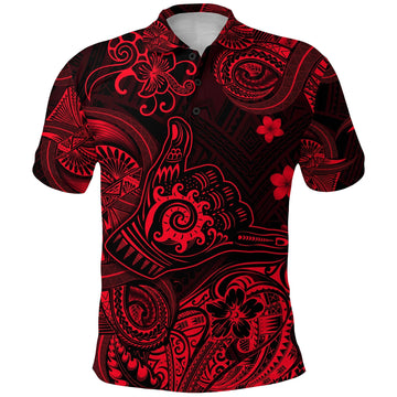Adam Chacon Hawaii Shaka Polynesian Polo Shirt Unique Style Red LT8
