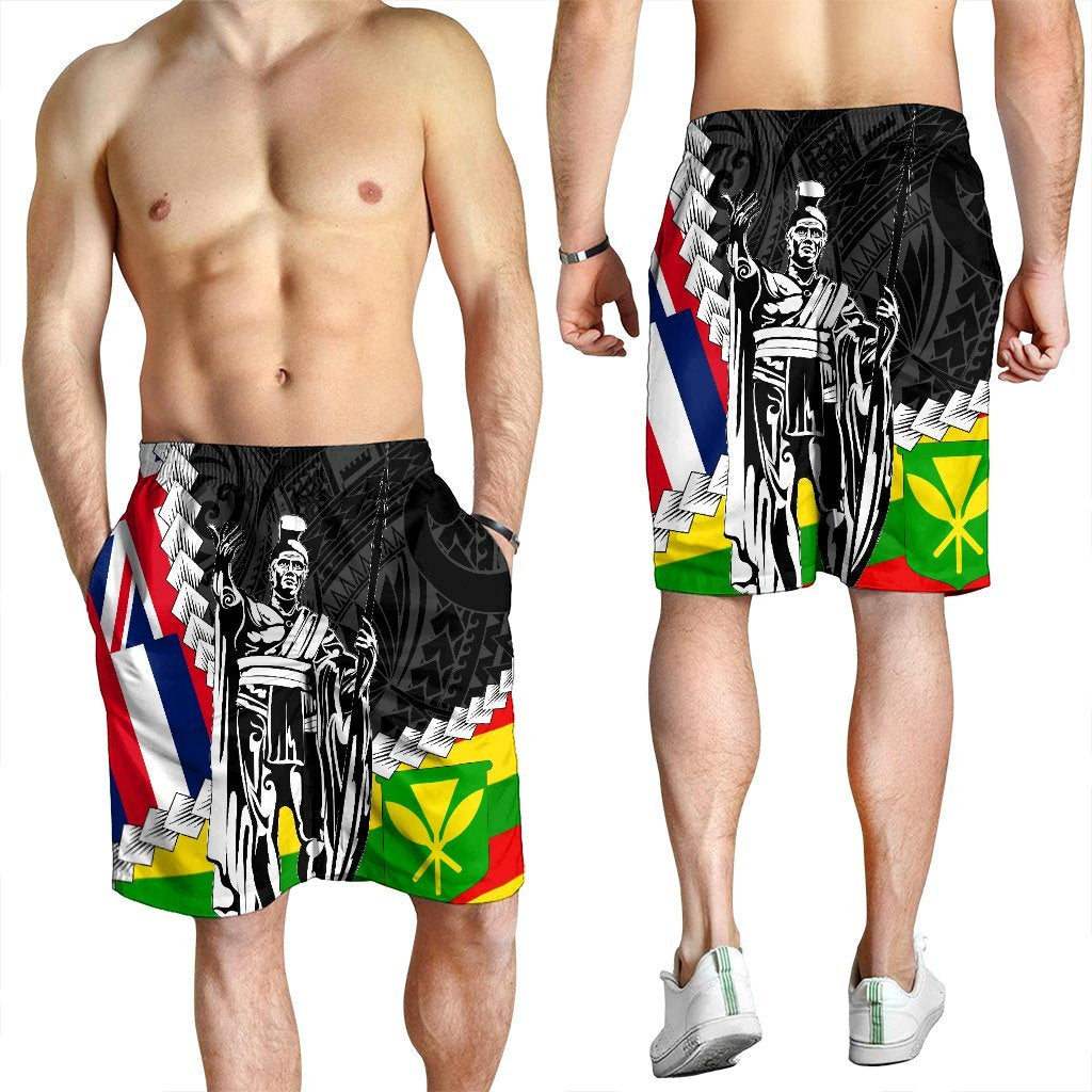 Hawaii Two Flag Kanaka Maoli King Polynesian Men's Shorts