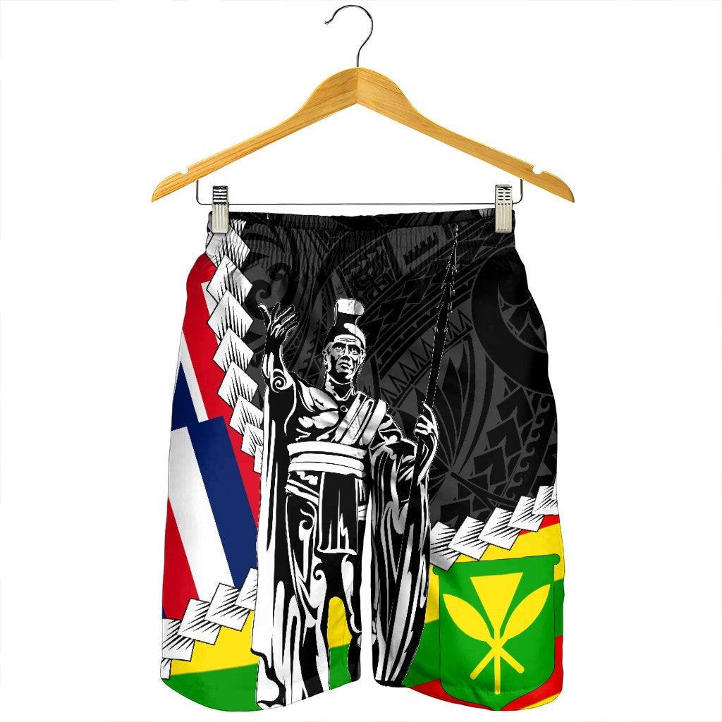 Hawaii Two Flag Kanaka Maoli King Polynesian Men's Shorts