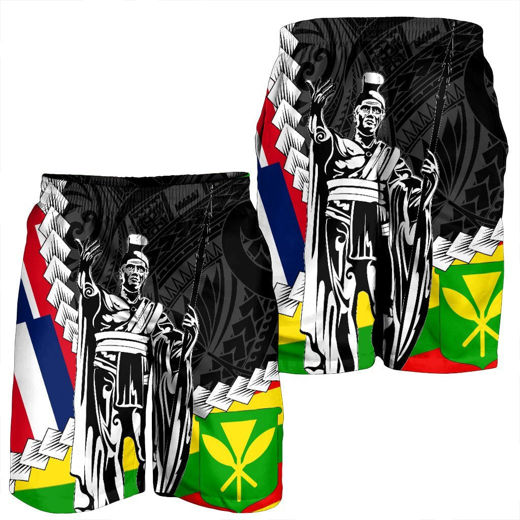 Hawaii Two Flag Kanaka Maoli King Polynesian Men's Shorts